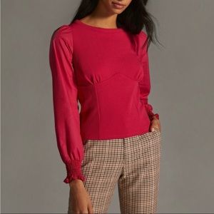 NWT Anthropologie Structured Top XXS - Wine